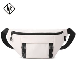 HcanKcan Casual Waist Pack Male Oxford Waterproof Men's Crossbody Bag Light Weight Chest Pack High Quality Shoulder Bag Husband