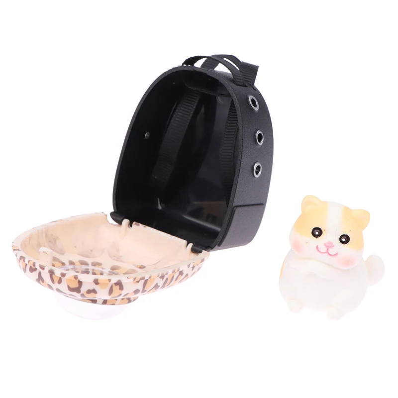 1Pc Random Doll Mini Backpack Miniature Pet Space Bag Pet Backpack Simulated Cat Backpack Model For Dollhouse Scene Decoration