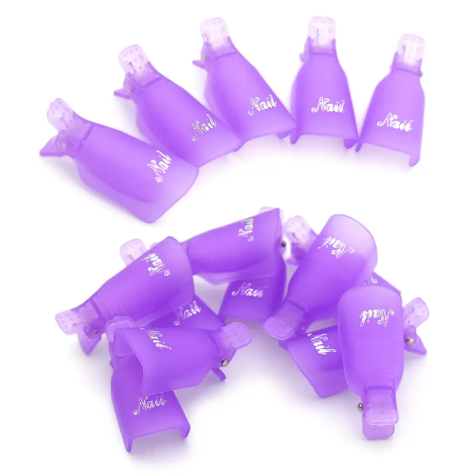 LULAA 10/16 piezas de clips de plástico para remover gel acrílico, con remojo, herramienta para quitar esmalte en gel 4