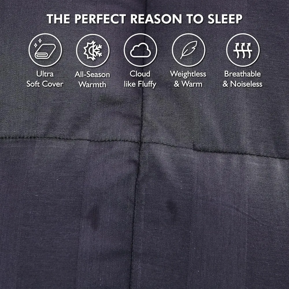 حشوة لحاف مقاس كينج مع غطاء قطن مصري 100% ووزن ملء 70 أونصة لراحة فاخرة