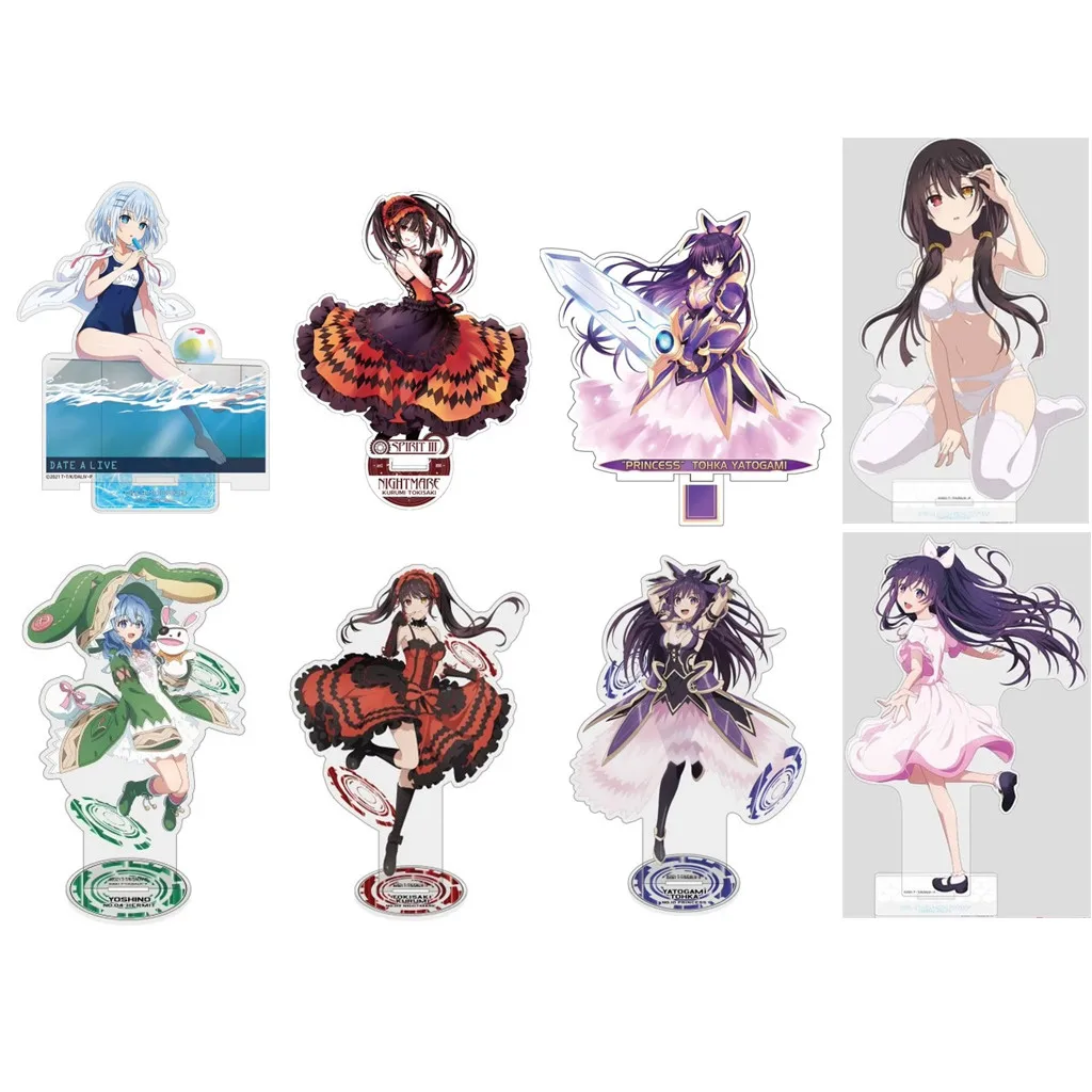 Game Acrylic Stand Doll Anime Origami Tobiichi Tokisaki Kurumi Yatogami Tohka Figure Model Plate Cosplay Toy Gift