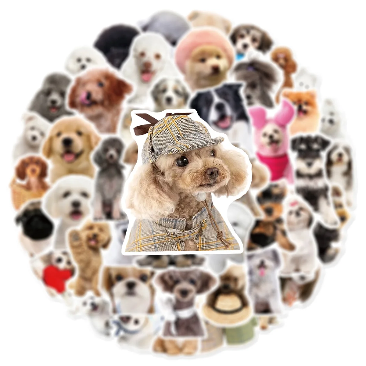 50 STKS Leuke Hond Graffiti Stickers Creatieve Realistische Dier Waterdichte Decals Water Cup Notebook Telefoon Case Kinderen Speelgoed Gift Sticker