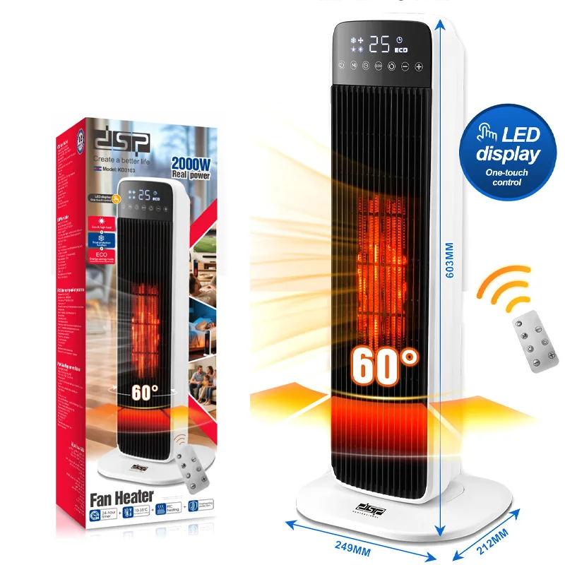 

Heater Household electric heater Electric heater Quick heating fan Vertical rotating warm air KD3103