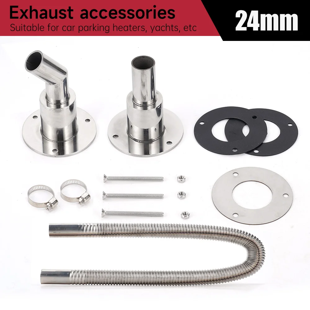 

Air Diesel Vent Heater Stainless Steel 316 Straight Exhaust Fittings Tube Pipe Socket Hardware Part for Car Boat Truck 24Mm