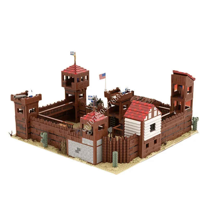 3884PCS Western Fort "Legoredo" Modular MOC Creative Street Viewชุดบล็อกอาคารสถาปัตยกรรมDIYประกอบของเล่นของขวัญ