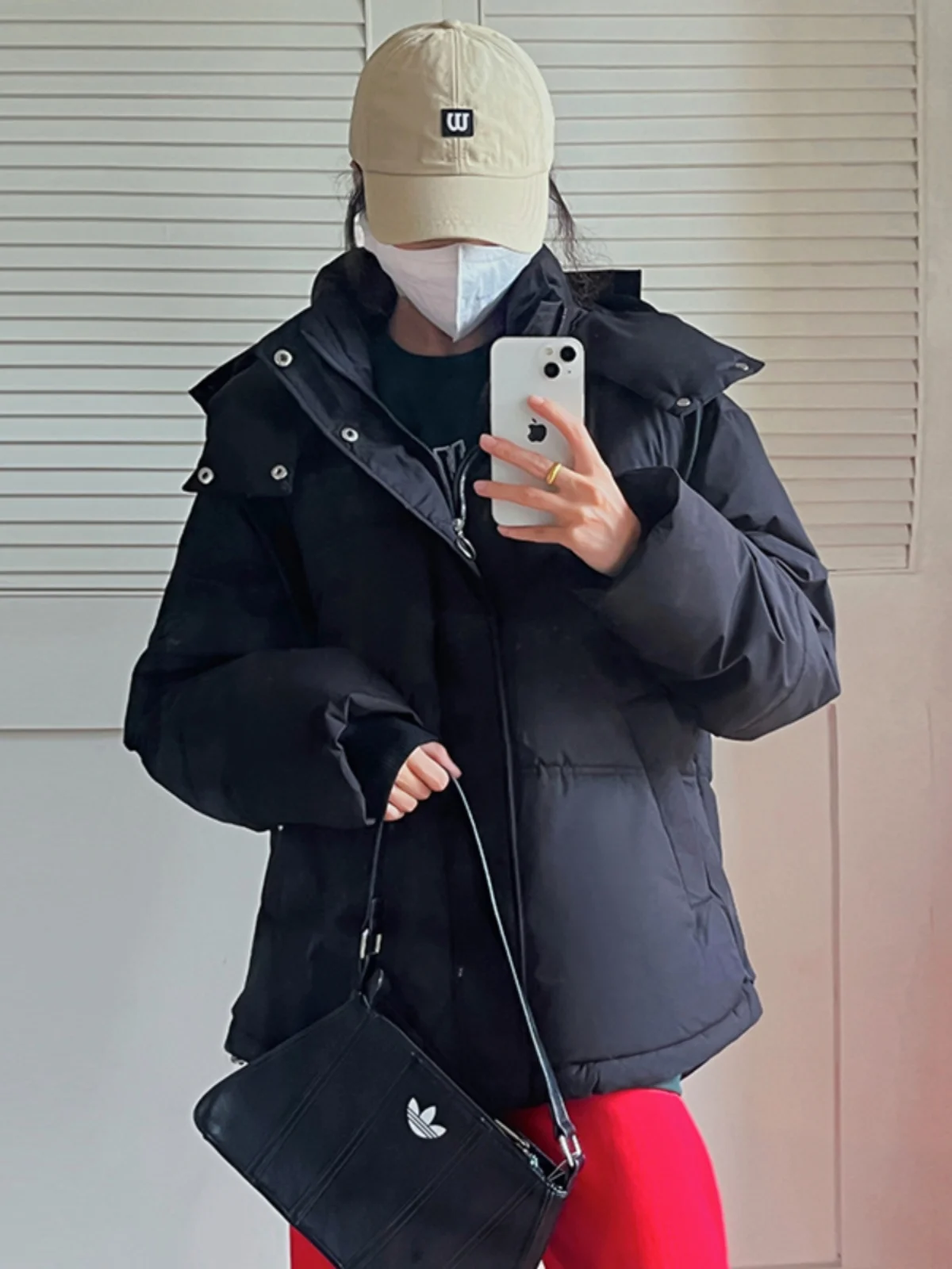 Grey Down Cotton Jacket For Women Winter 2023 Hooded Jackets Coat Solid Color Design Thickened Cotton Jacket Oversize