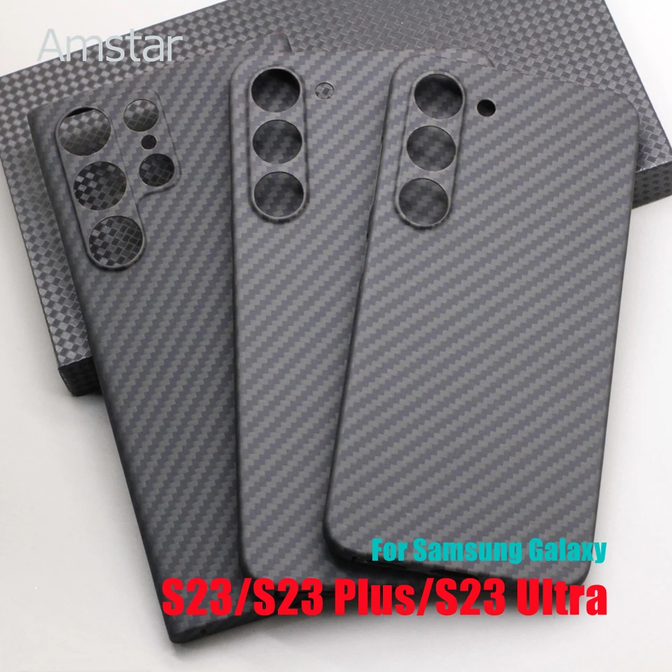 Amstar Carbon Fiber Lens Protection Case for Samsung Galaxy S23 Plus Ultra High-quality Aramid Fiber Ultra-thin S23 Phone Cover