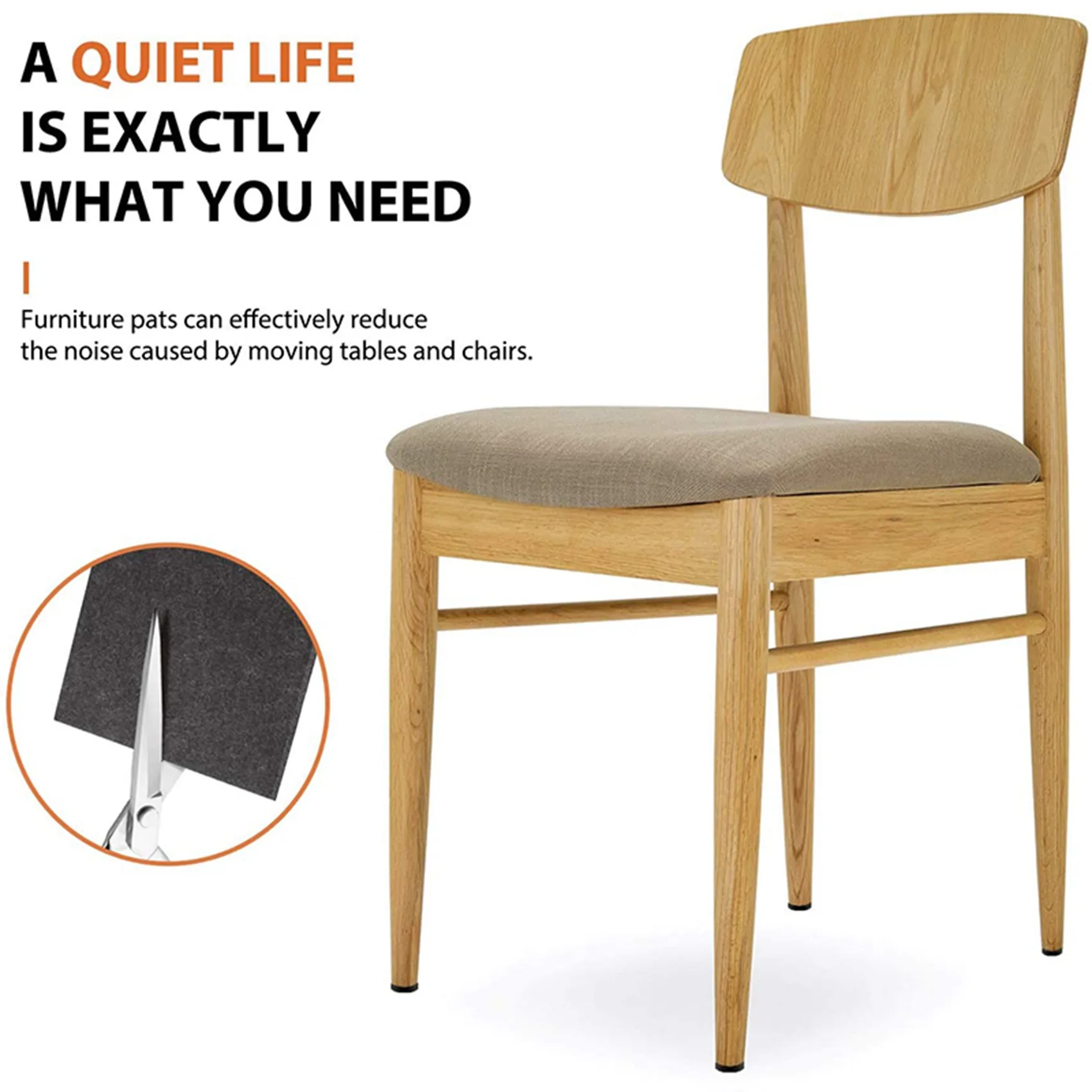 18 Pieces 8 Inch X 6 Inch X 1/5 Inch Furniture Felt Pads Self Adhesive, Cuttable Felt Chair Pads, Anti Scratch Floor