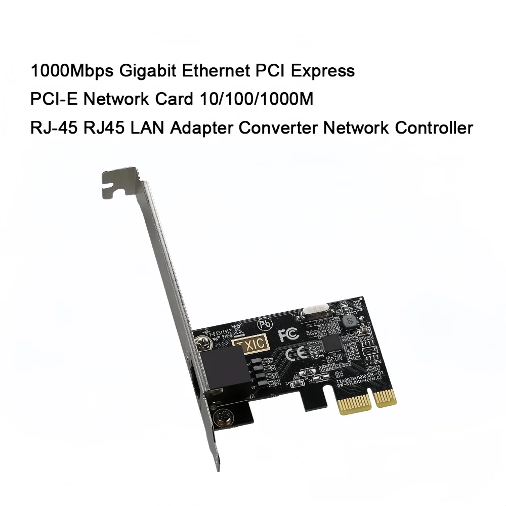 10M/100M/1000Mbps Network Card Gigabit Ethernet PCI Express Network Card RJ45 LAN Adapter PCI-E Converter for Desktop PC