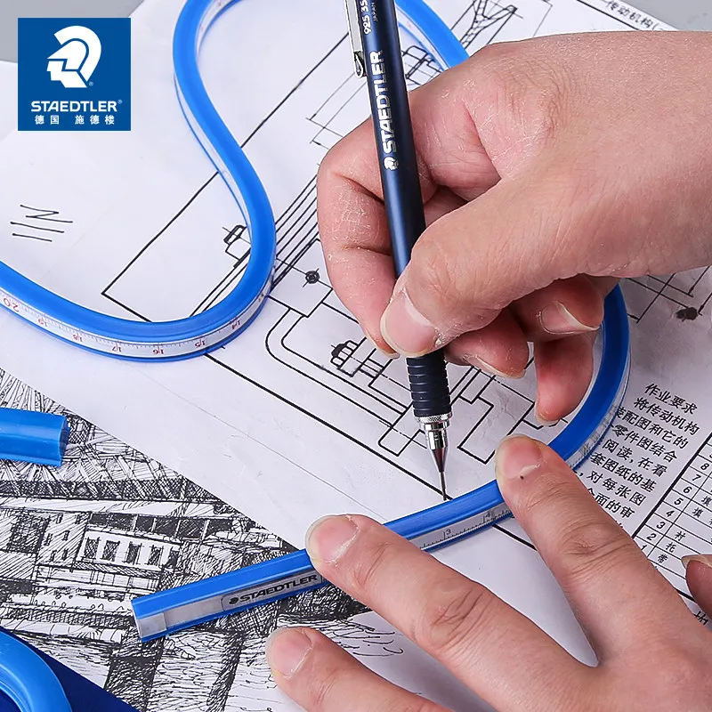 

Линейка-линейный шаблон STAEDTLER 971 для черчения кривых линий и измерения длины, 30/40/50/60 см, стандартная улучшенная версия, аксессуар, школьные принадлежности