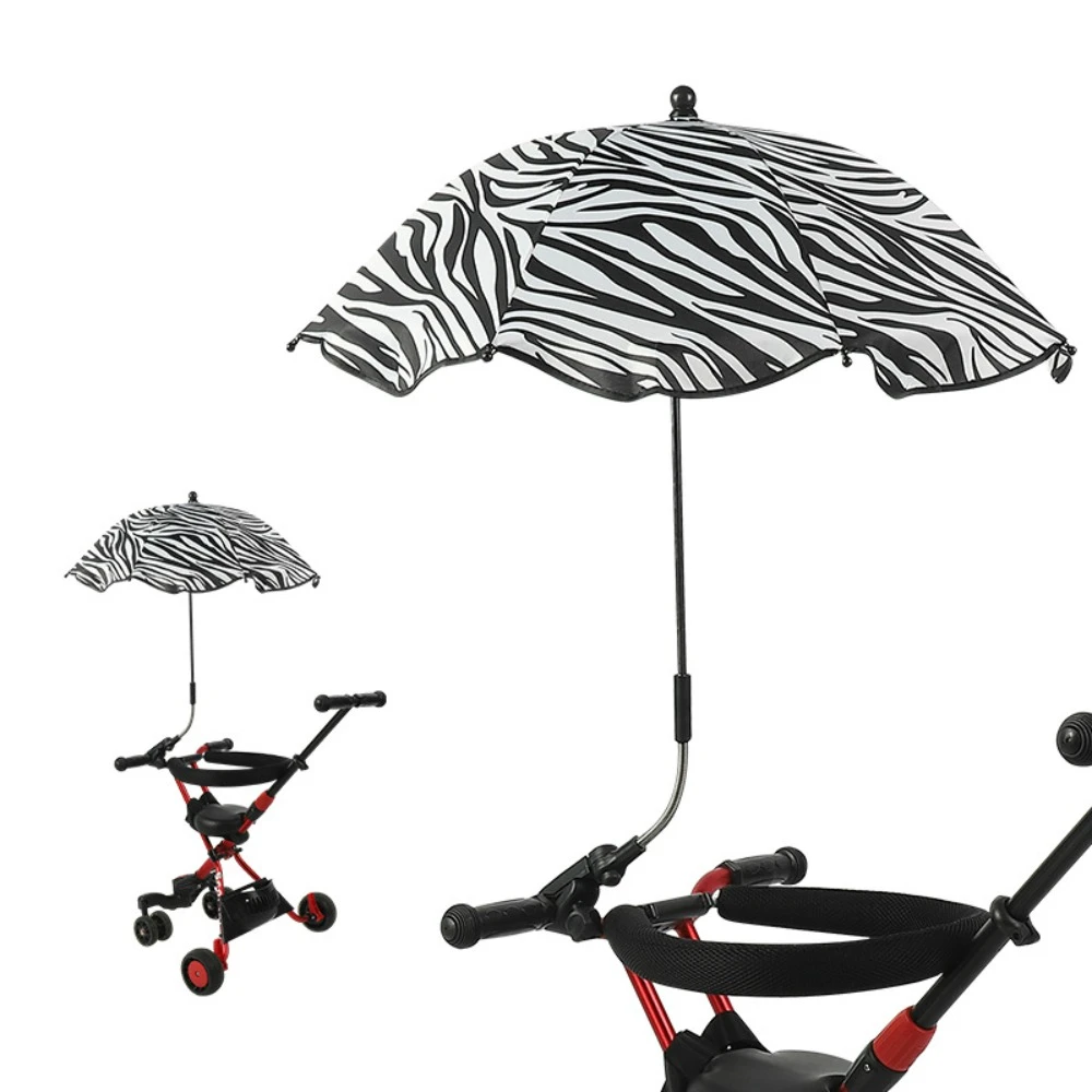 

360° Baby Stroller Folding Umbrella Adjustable Sunshade Baby Pram Parasol UV Sun Rain Protection Outdoor Pushchair Canopy