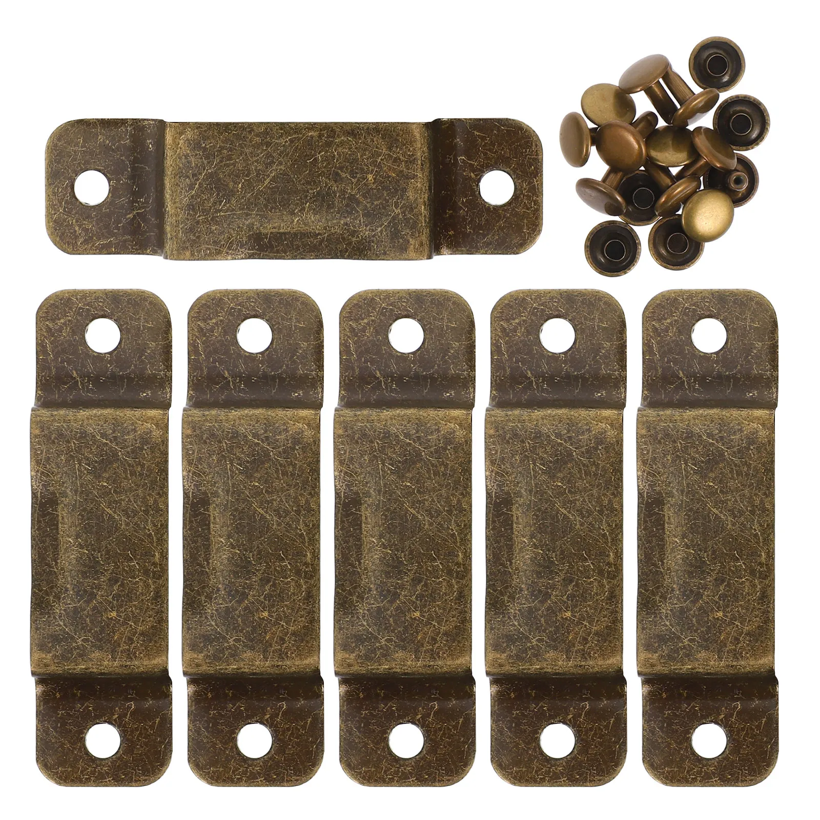 6pcs Heavy-Duty Bronze Riveted Tape Measure Belt Clips for Construction, Carpentry & Tool Belts