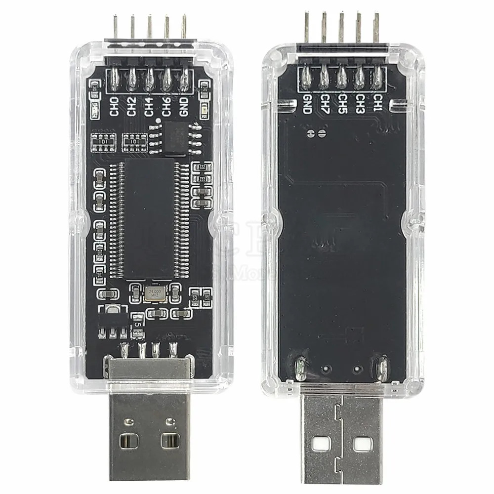 USB Logic Analyzer Module for Linux Win7/10 Microcontroller ARM FPGA Debugging Tool 16-24MHz Sampling 8 Channels