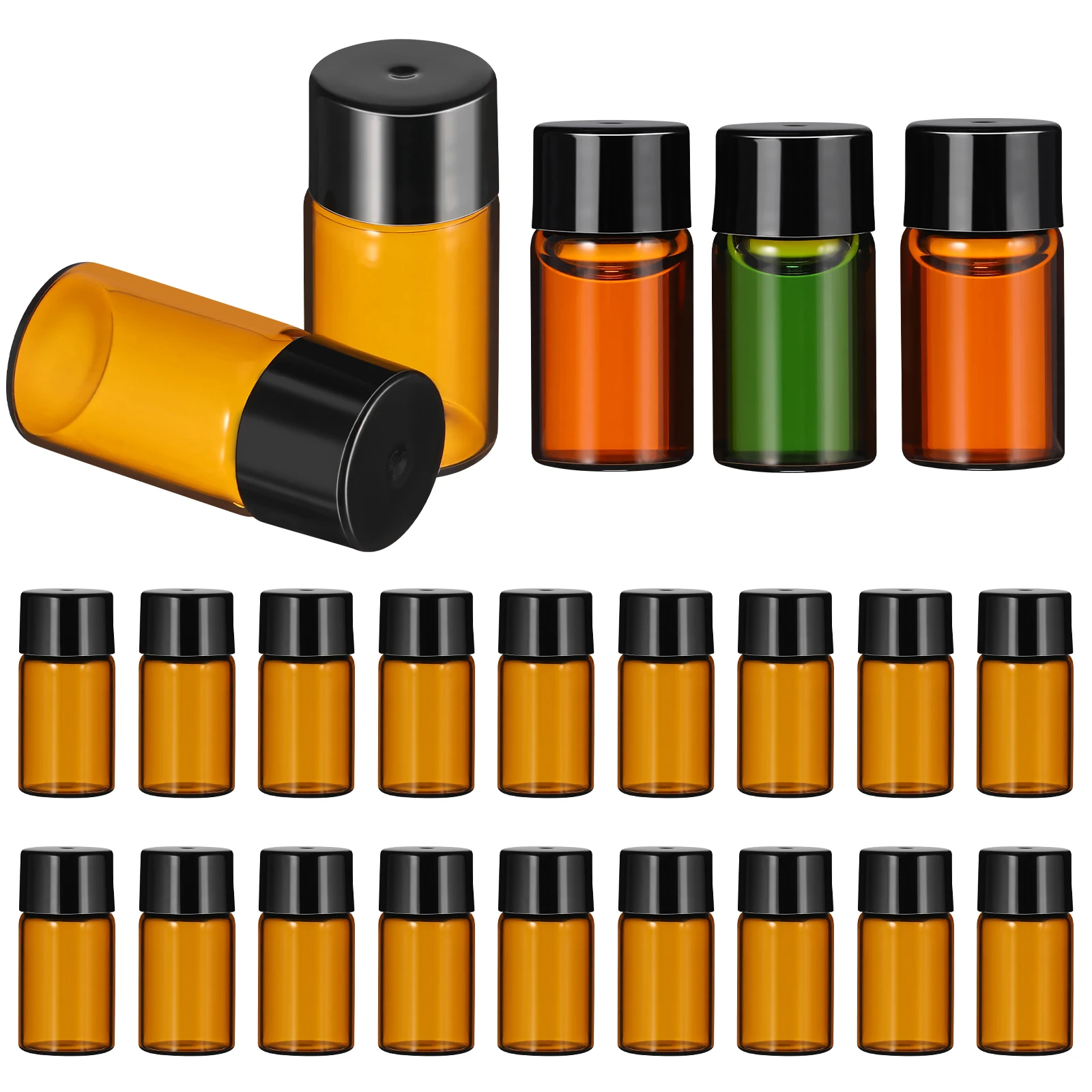 

50 Pcs Mini Essential Oil Bottling Dispensing Bottle Glass Perfume Bottles Container Travel