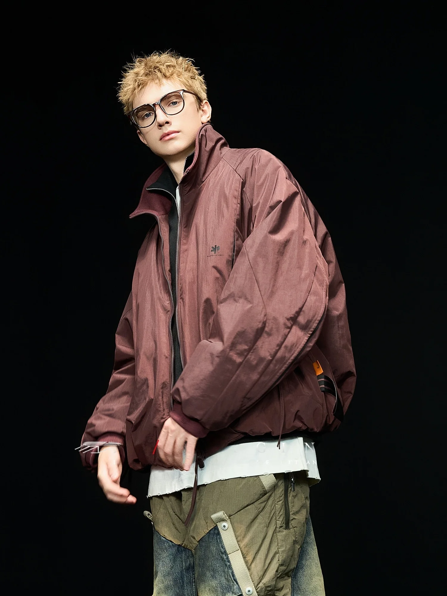 

Thiened ort down Jaet for Men Casual Sle Warmth Stand Collar Loose Fit Urban Leisure Daily Commute Nylon Fabric