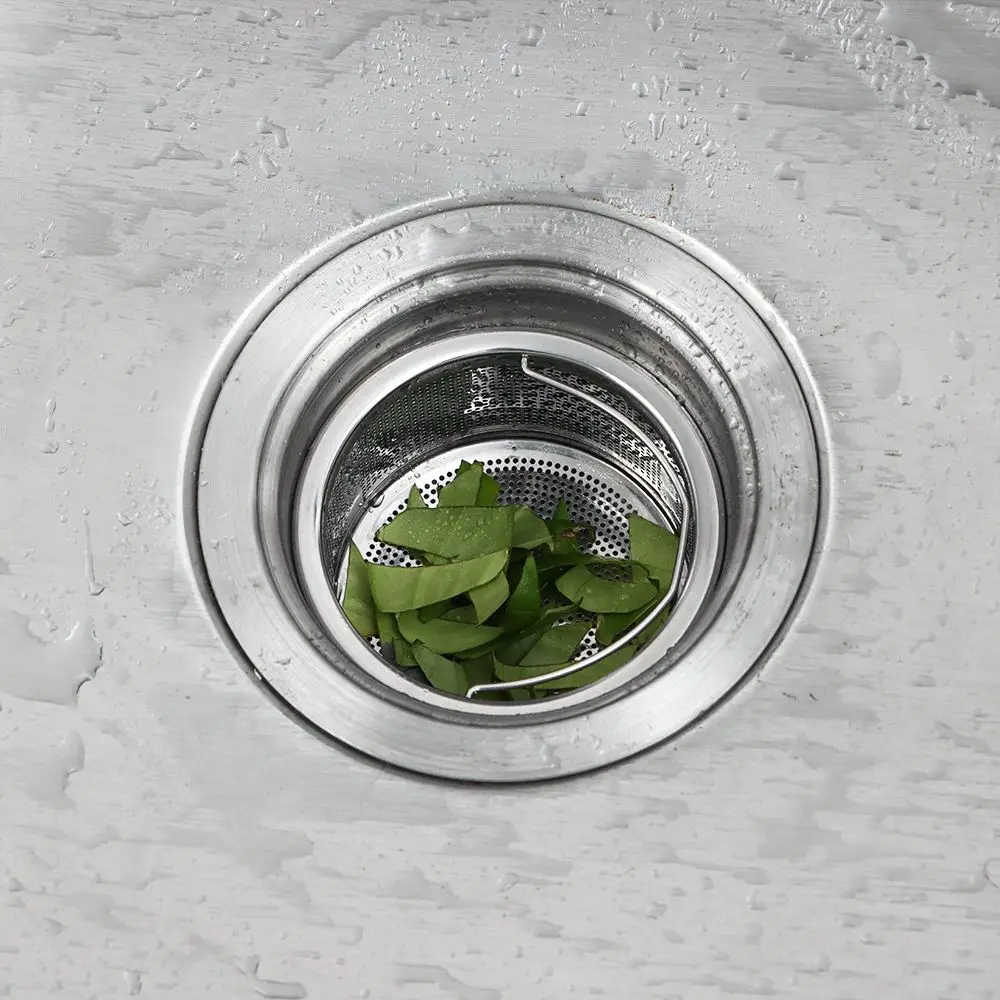 Kitchen Tool Water Sink Plug Stainless Steel Stuff Cover Cleaning Food Hair Stopper Sink Strainer Colander Plug Filter Basket