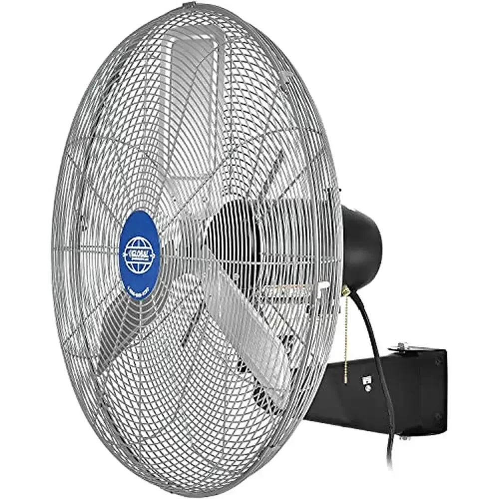 Industriële wandgemonteerde ventilator 24 inch diameter 1/2 pk 8,650CFM metalen oscillerende luchtcirculatie 3 snelheden