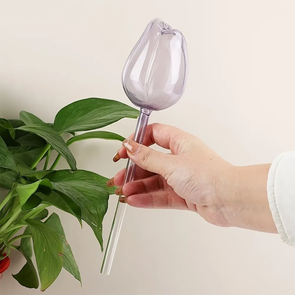 Plastic Tulip Plant Watering Globes Water Conservation Transparent Plant Water Dripper Time-Saving