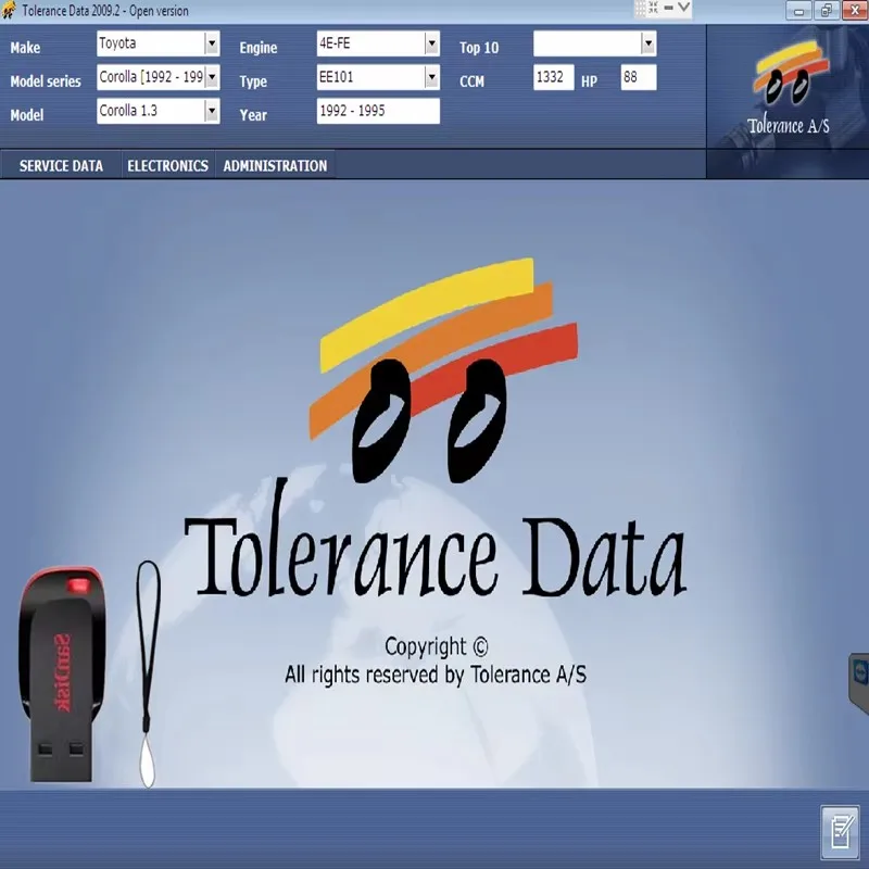 Hot Sell Tolerance Data 2009.2 Auto Repair Data with Free Keygen Unlimited Installation Auto Repair Program Diagnostic Software