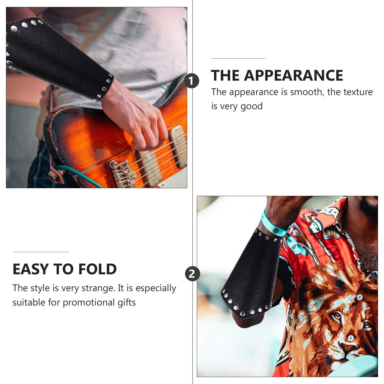 

1 Pair Pu Arm Bracers Medieval Wrist Cuffs For Cosplay Costume Party Viking Punk Armor For Men Women - Knight