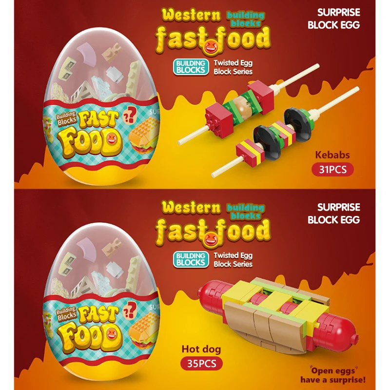 12PCS Mystery Box Building Blocks scatole cieche da cucina in stile occidentale Fast Food ornamenti assemblati giocattoli educativi per regalo per bambini