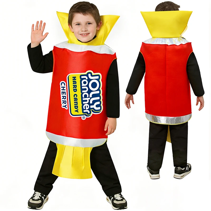 

2026 New Arrival Unisex Girl Boy Jolly Rancher Cherry Candy Halloween Fancy Dress Up Child Cherry Candy Costume