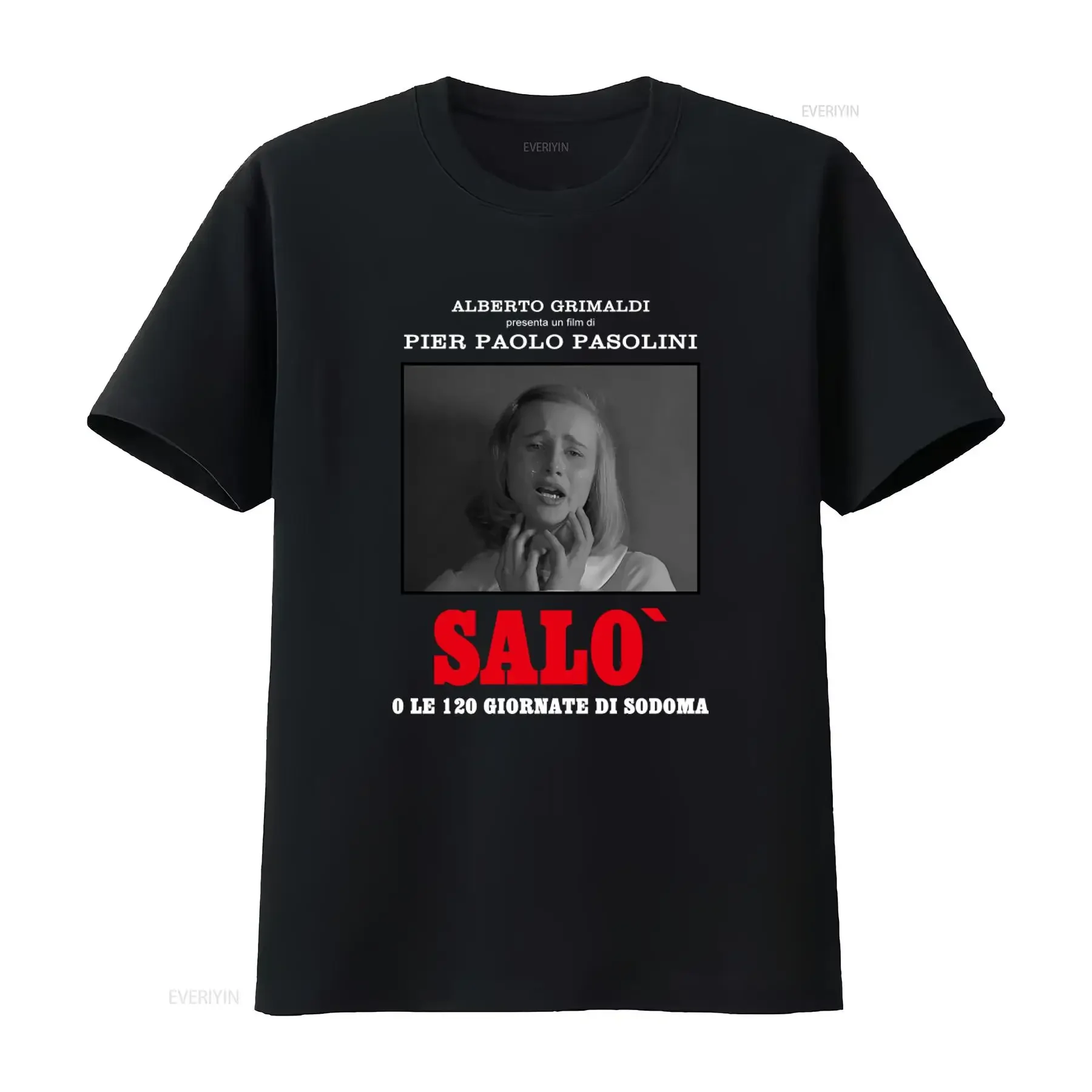 Camiseta Branca Clássica Salò ou os 120 Dias de Sodoma Pier Paolo Pasolini, vintage, lavada, respirável, casual, estilosa, streetwear