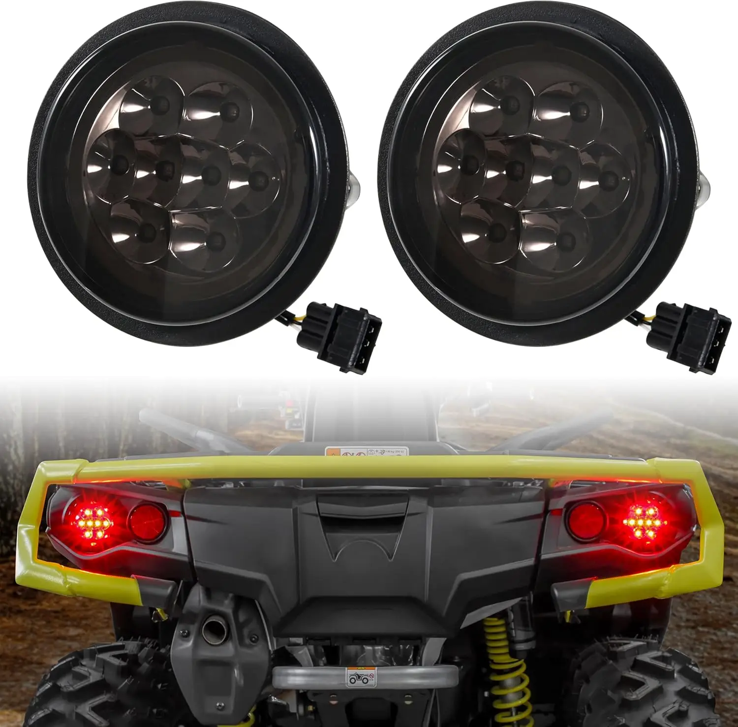 

Smoked Black LED Tail Lights for Can-Am Outlander 2011-2022, 2pcs Replacement Brake Stop Lamps