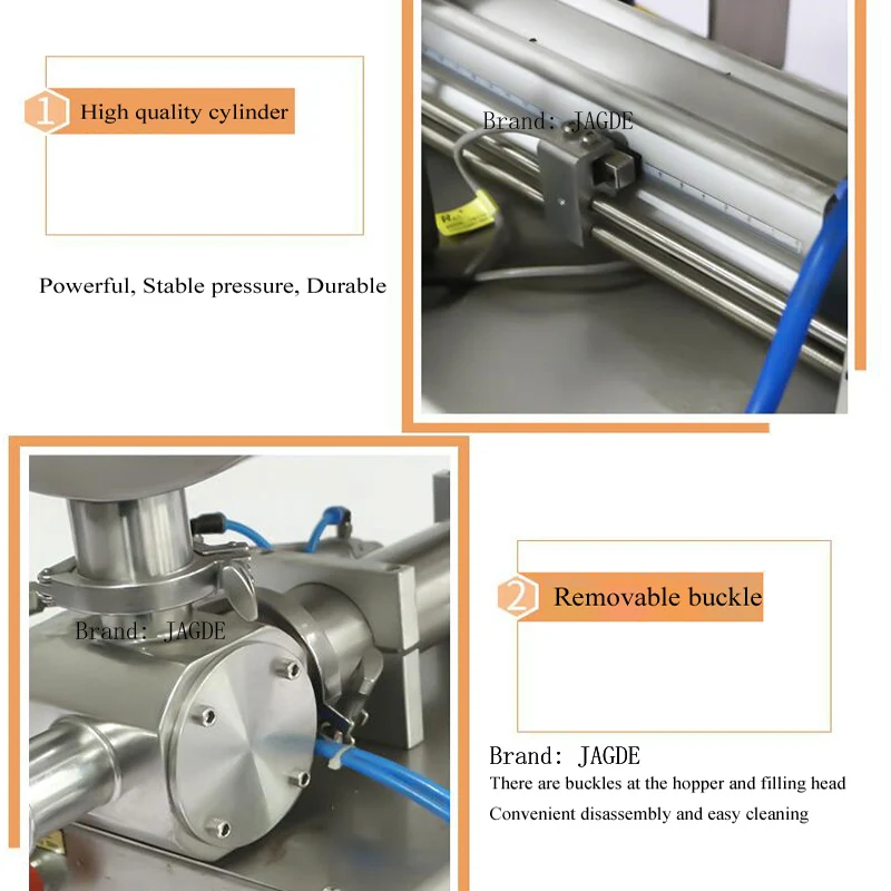 Horizontal Mixing Filling Machine For Tomato Sauce Bean Paste With Particles Peanut Butter Pneumatic Filling Machine