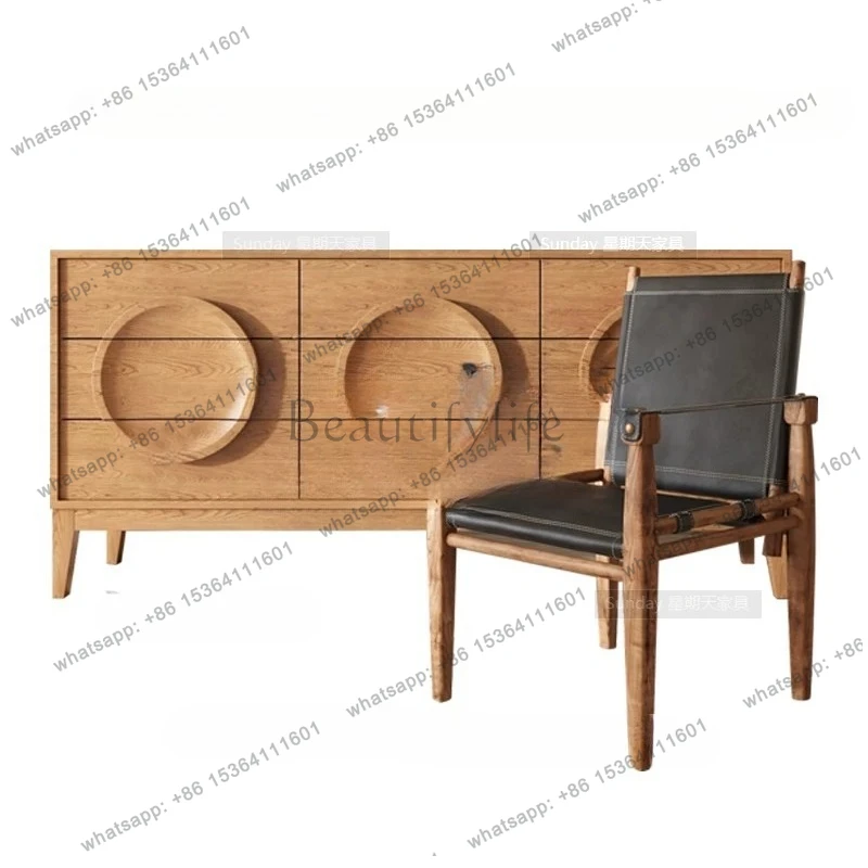 Factory Direct Japanese-style simple nine-chest cabinet log color old entrance all solid wood multi-functional locker