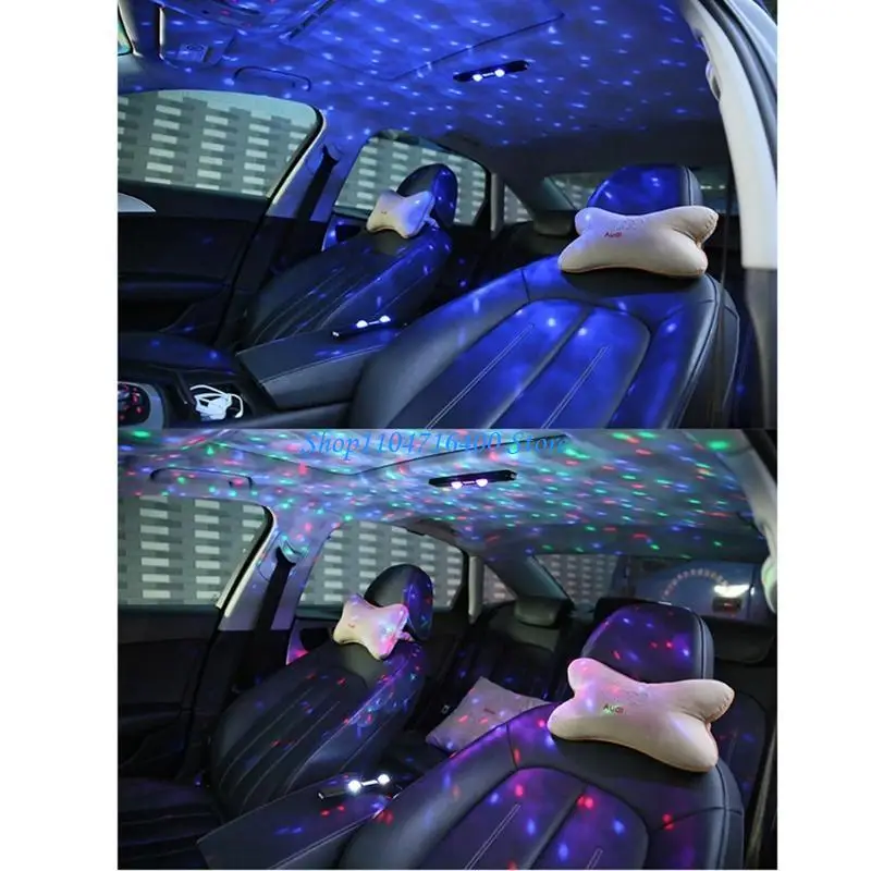 

y1gd RGB Roof Star Light with USB Charging Port Car Lamp Home Party Lights