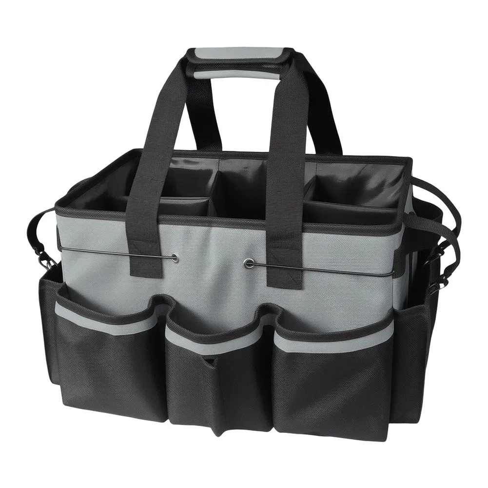 Large Cleaning Caddy Bag Cleaning Caddy Professional Housekeeper Bag Black Cleaning Caddy Bag Removable Divider