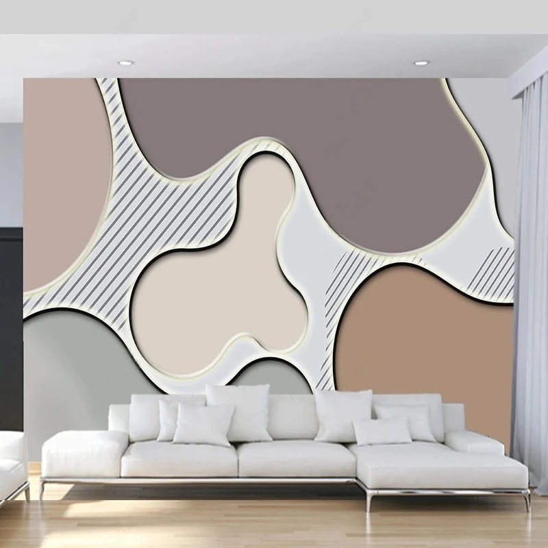 Custom Size European Abstract Luxury 3D Geometric Figure Wall Paper Eco-friendly Bedroom TV Backdrop Home Decor Mural Wallpaper