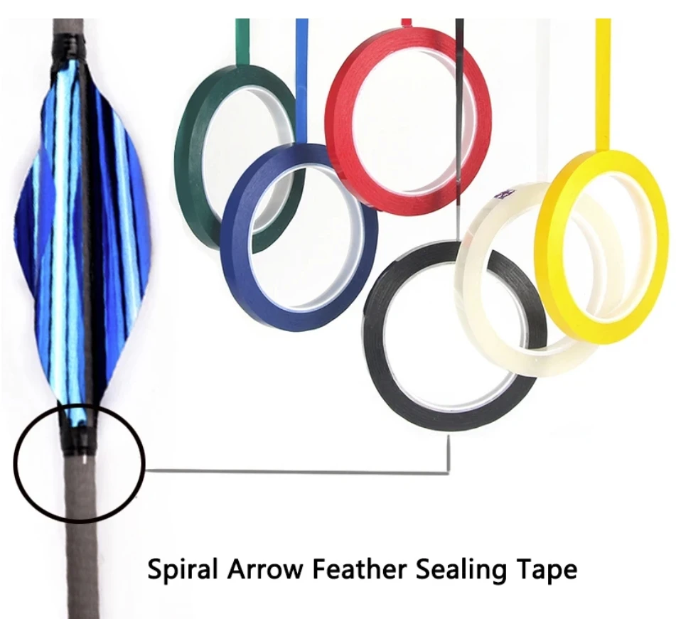 

2 рулона, 65 метров, спиральная лопасть для стрельбы из лука, 3 мм, уплотнительная лента, клейкая лента для оперения, аксессуары для стрельбы из лука