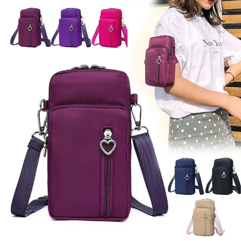 Crossbody Bags For Women Waterproof Nylon Multifunction Casual Small Bag Mobile Phone Case Crossbody Bag Sports Purse