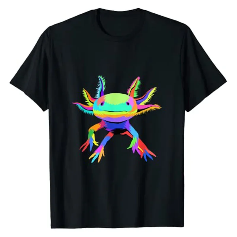 

Футболка Pop с милым рисунком Axolotl, футболка с графическим рисунком, одежда с изображением животных, любимых, эстетическая одежда, блузки с коротким рукавом, подарок для мальчиков и девочек