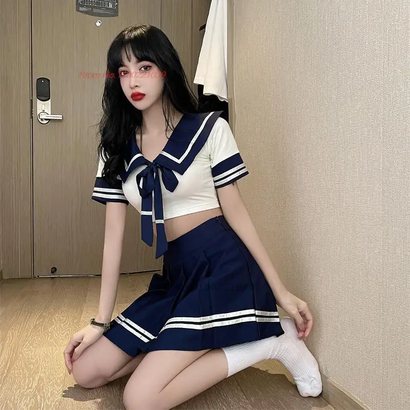 2024 japanese sexy student girls school uniforms girls navy costume women navy jk suit sailor blouse pleated skirt jk uniform