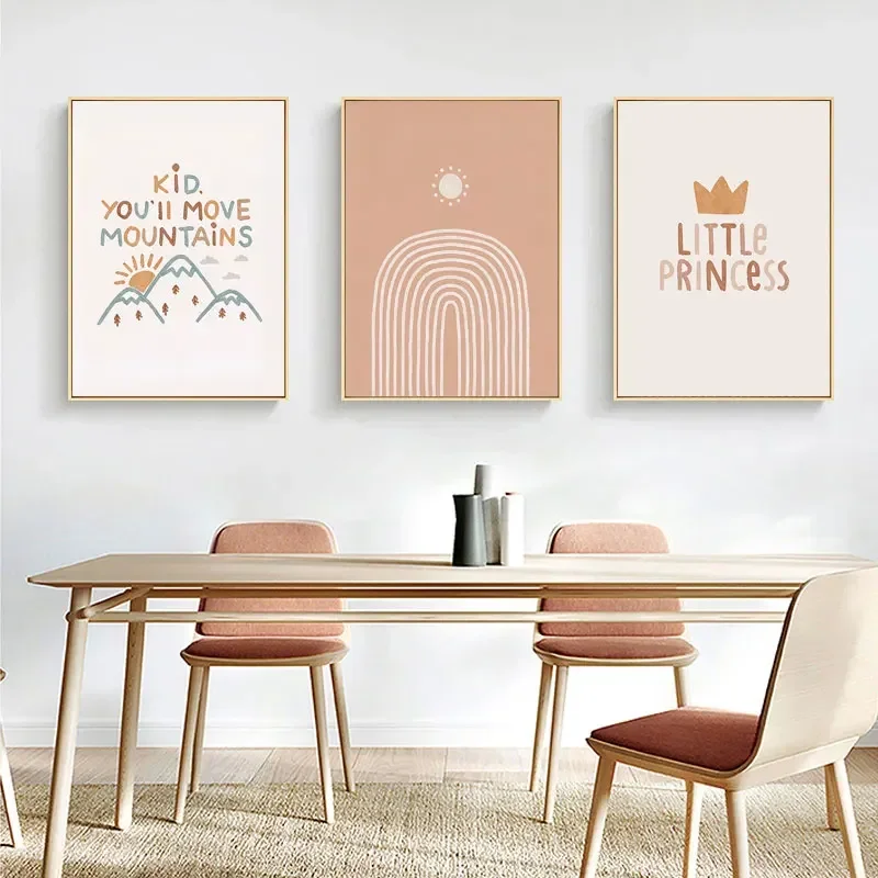 Nordic Posters and Prints Alpaca Sun Rainbow Alphabet Wall Art Canvas Painting Prints Pictures Living Room Interior Home Deco