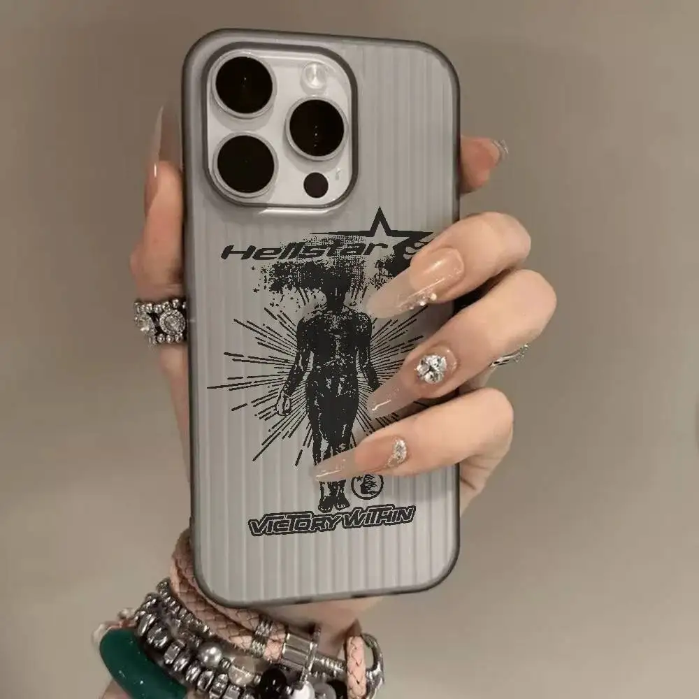 Fashion Graffiti H-H-HellstarS- Soft Corrugated Transparent Phone Case For iPhone 17 15 16 11 12 13 14 Pro Max Plus Pro view 6