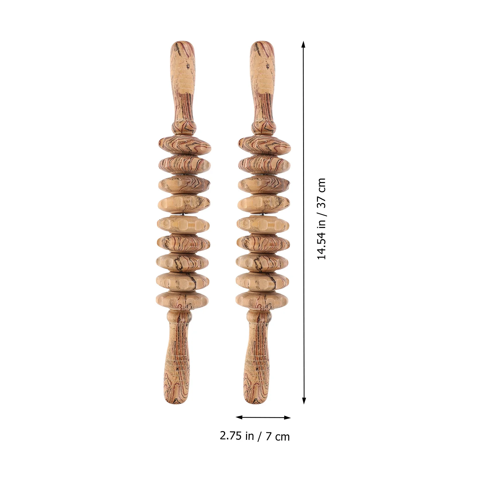 

2 шт. деревянные массажные роликовые массажеры для живота, прочные ручные палочки для расслабления мышц для спины, шеи, ног, живота, крови