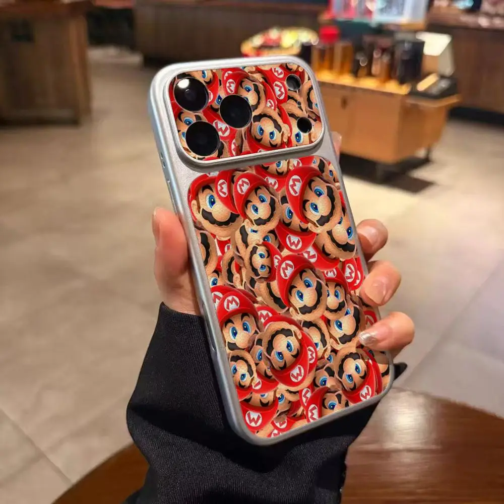Super M-Marios Bros Galvanisierte Transparente Handyhülle für iPhone 17 Air 16 E 15 14 Plus 13 12 Mini 11 Pro Max Silikonhülle