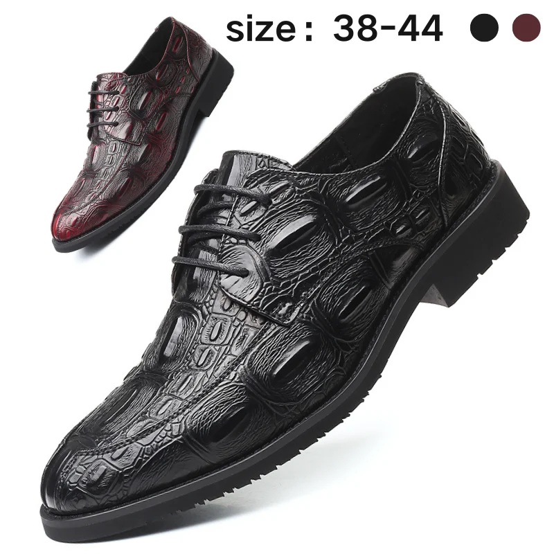 

Mens Formal Business Oxford Shoes Crocodile Pattern Leather Dress Shoes for Office and Casual Wear