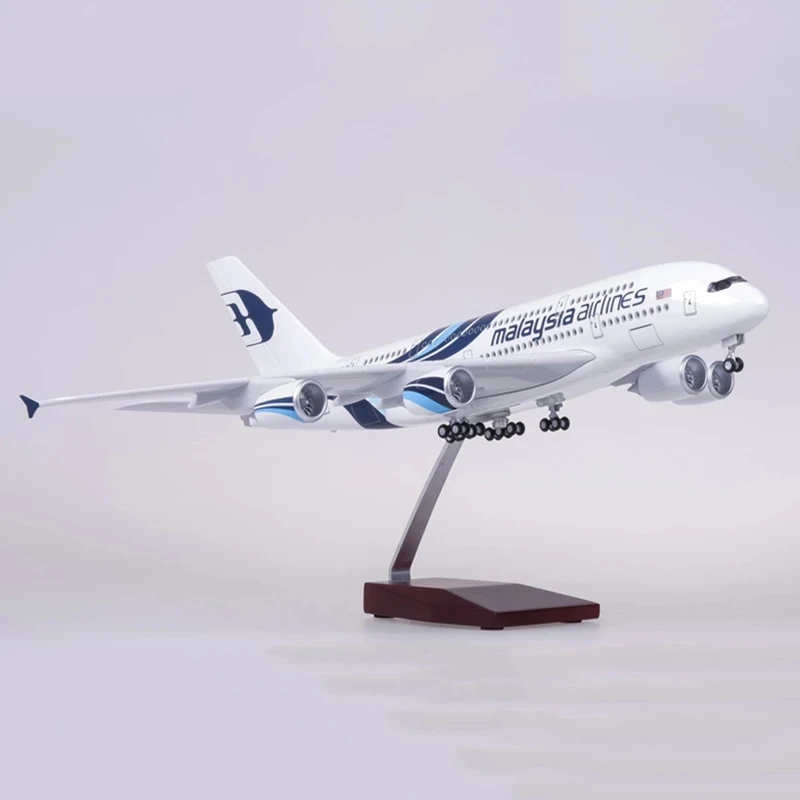 

46cm Malaysia Airlines Airbus A380 Aircraft Model Airplane 1/160 Scale Diecast Resin Light and Wheel Plane Gift