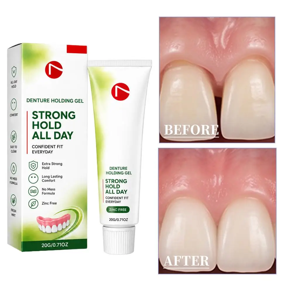 20g Daily Wear Denture Adhesive Fixing Cream Refreshing Odorless Gentle Non-Irritating Portable Tube Dental Care