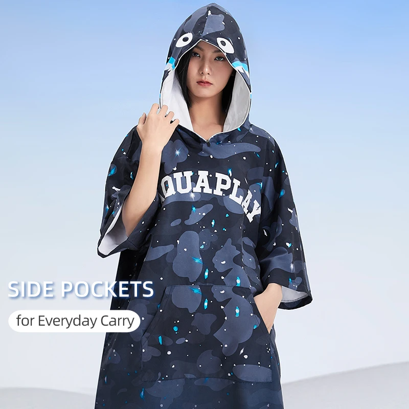 AquaPlay Surf Poncho Beach Quick Drying Blanket Swim Towel Hoodie Wetsuit Cloak Swimming Surfing Fashion Style