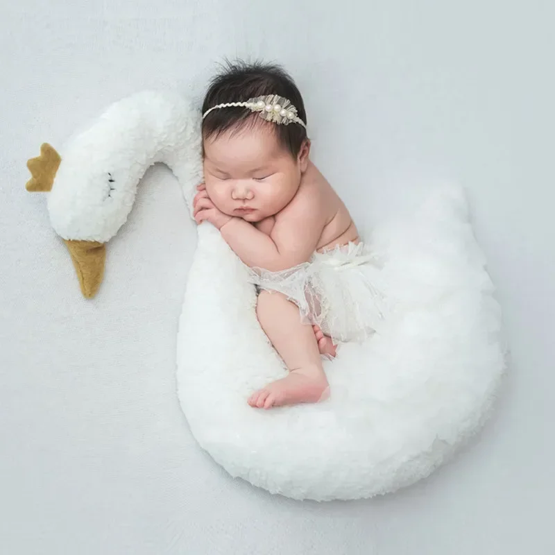 ️Newborn pakaian fotografi bando + Gaun + sepatu Studio aksesori foto bayi perempuan properti angsa pakaian menembak bayi