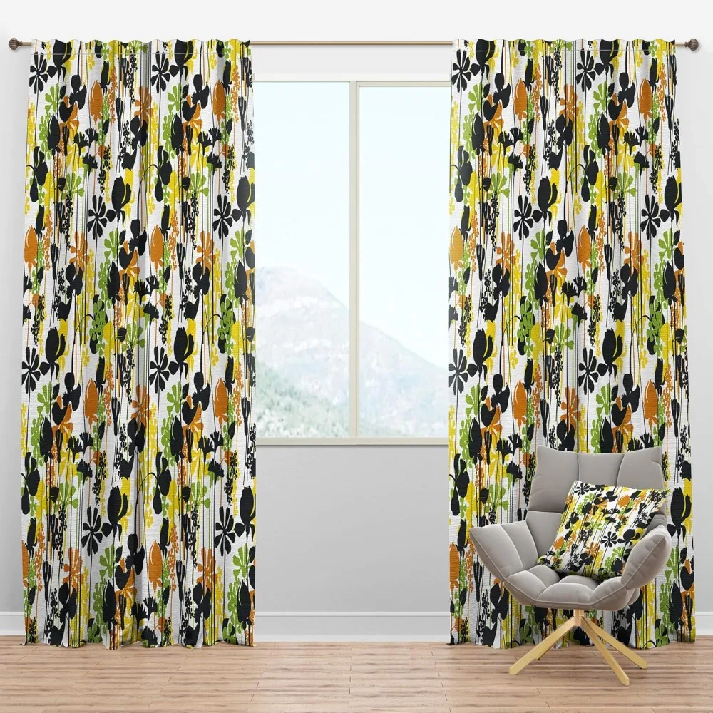Thermal Insulated Retro Geometrical Abstract Pattern Curtains for Bedrooms and Living Rooms - Ideal for Room Insulation and Styl