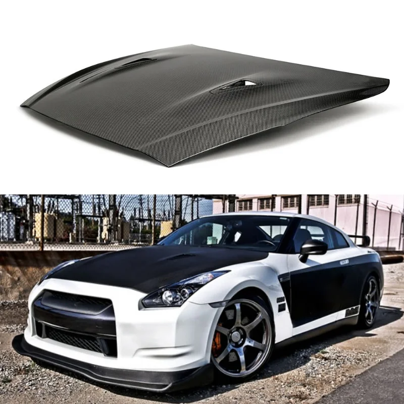 Bonnet Hoods Engine Hood Cover Carbon Fiber For Nissan Gtr R35 Ds-Style 2009-2015