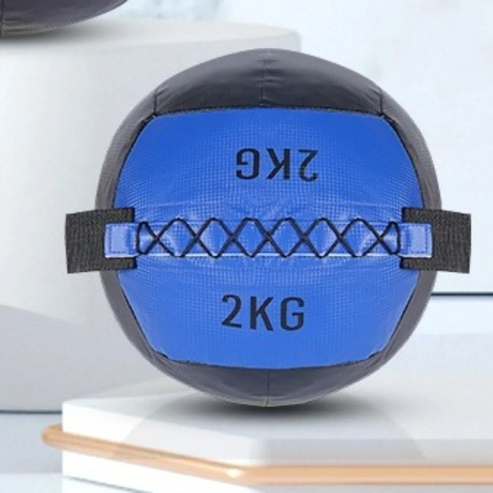 Pelota medicinal de cuero PU duradera, pelota de Yoga para relajación muscular de 2/3/4/5KG, pelota de equilibrio de entrenamiento de núcleo colorido, equipo deportivo