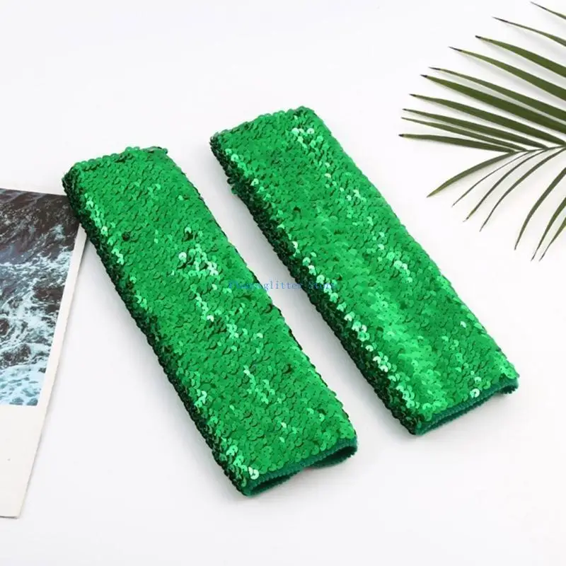652b 2pcs thời trang sequins tay áo tay áo lễ hội tay áo dài tay